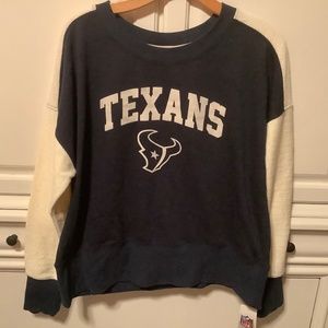 NWT Teens NFL  Texans Juniors XL pullover black and white